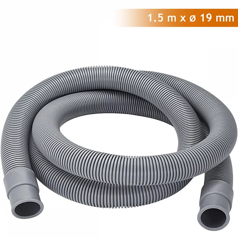Linxor Evacuation De Lave-Linge-Tuyau de vidange, d'évacuation universel pour machine à laver, lave vaisselle - Gris - 1,5 m -