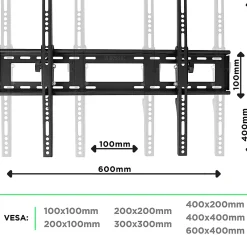 Duronic Support Tv-TVB123M Support TV mural pour écran de 23 à 55 pouces Inclinable Charge max 40 kg VESA 200 400 Télé LED LCD OLED