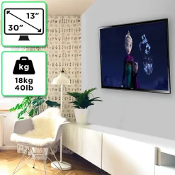 Duronic TVB0920 Support TV mural pour écran de 13 à 30 pouces Pivotant Inclinable Charge max 18 kg VESA 50 100 Télé LED LCD OLED
