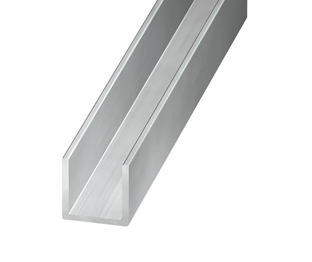 U aluminium brut 15 x 12 x 15 mm Ep. 1,5 mm, 1 m