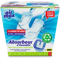 UHU Absorbeur D'Humidité-Air max magnet - Absorbeur d'humidité très rapide et efficace, 1 recharge incluse