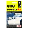 UHU Ruban Adhésif-Doublefix intérieur extra fort - Ruban adhésif double face, ultra puissant, blanc, 16 pastilles