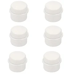 Nesu 6 Un. Butée de porte adhésive en bois laqué blanc - Diamètre 37MM