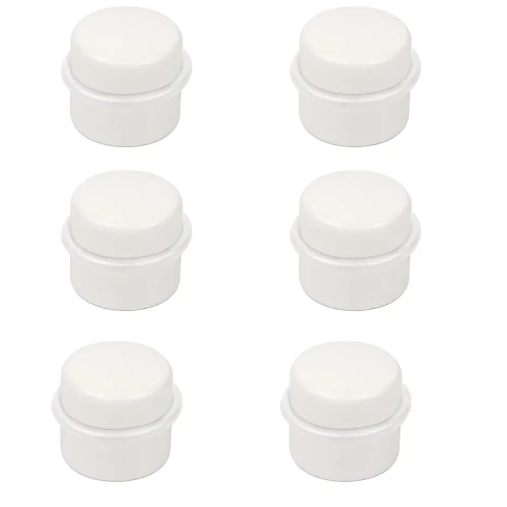 Nesu 6 Un. Butée de porte adhésive en bois laqué blanc - Diamètre 37MM
