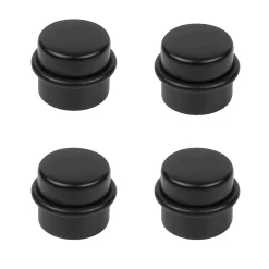 Nesu 4 Un. Butée de porte adhésive en bois laqué noir - Diamètre 37MM