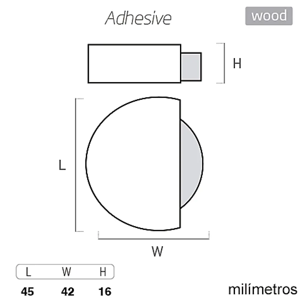 Nesu Butoir De Porte-4 Un. Butée de porte adhésive en bois de hêtre naturel 45x42MM