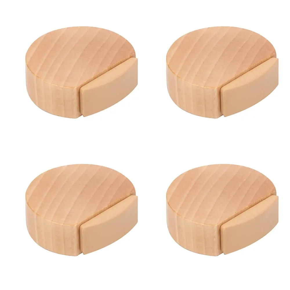 Nesu Butoir De Porte-4 Un. Butée de porte adhésive en bois de hêtre naturel 45x42MM