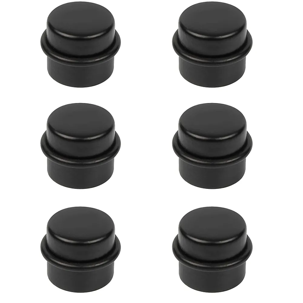 Nesu Butoir De Porte-6 Un. Butée de porte adhésive en bois laqué noir - Diamètre 37MM