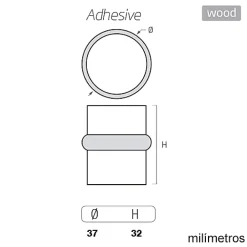 Nesu Butoir De Porte-6 Un. Butée de porte adhésive en bois laqué noir - Diamètre 37MM