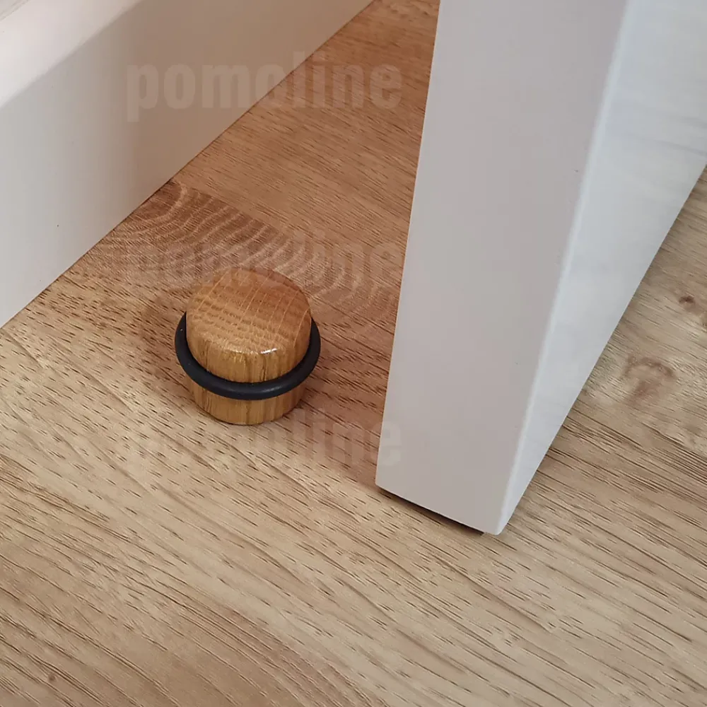 Nesu 4 Un. Butée de porte adhésive en bois de chêne naturel - Diamètre 37MM