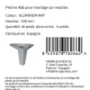 Nesu Pied De Meuble-4un. Pied de meuble incliné scandinave pied nordique en résine plastique ABS ANTI-HUMIDITÉ couleur aluminium mat. Hauteur 100mm