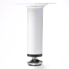 Nesu Pied De Meuble-4 un. Pied de meuble rond en acier, diamètre 30 mm, hauteur 100 mm, peinture blanche avec régulateur de nivellement 15-25 mm