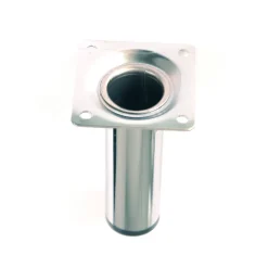 Nesu 4 un. Pied de meuble rond en acier diamètre 30mm hauteur 100mm chromé avec régulateur de nivellement 15-25mm