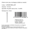 Nesu 4 un. Pied de table rond en acier, diamètre 60 mm, hauteur 710 mm, chromé avec régulateur de niveau