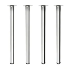 Nesu 4 un. Pied de table rond en acier, diamètre 60 mm, hauteur 710 mm, chromé avec régulateur de niveau