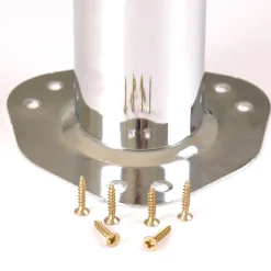 Nesu 4 un. Pied de table rond en acier, diamètre 60 mm, hauteur 710 mm, chromé avec régulateur de niveau