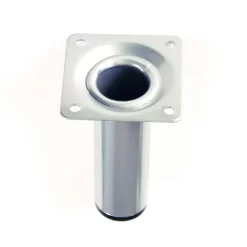 Nesu Pied De Meuble-4 un. Pied rond pour meuble en acier, diamètre 30 mm, hauteur 100 mm, peinture aluminium avec régulateur de nivellement 15-25 mm