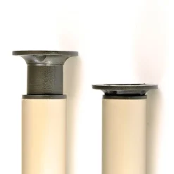 Nesu 4 un. Pied rond pour meuble en aluminium diamètre 40mm hauteur 120mm inox avec régulateur de hauteur supérieur