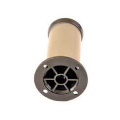 Nesu 4 un. Pied rond pour meuble en aluminium diamètre 40mm hauteur 120mm inox avec régulateur de hauteur supérieur