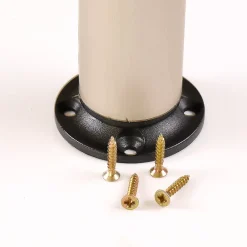 Nesu 4 un. Pied rond pour meuble en aluminium diamètre 40mm hauteur 120mm inox avec régulateur de hauteur supérieur