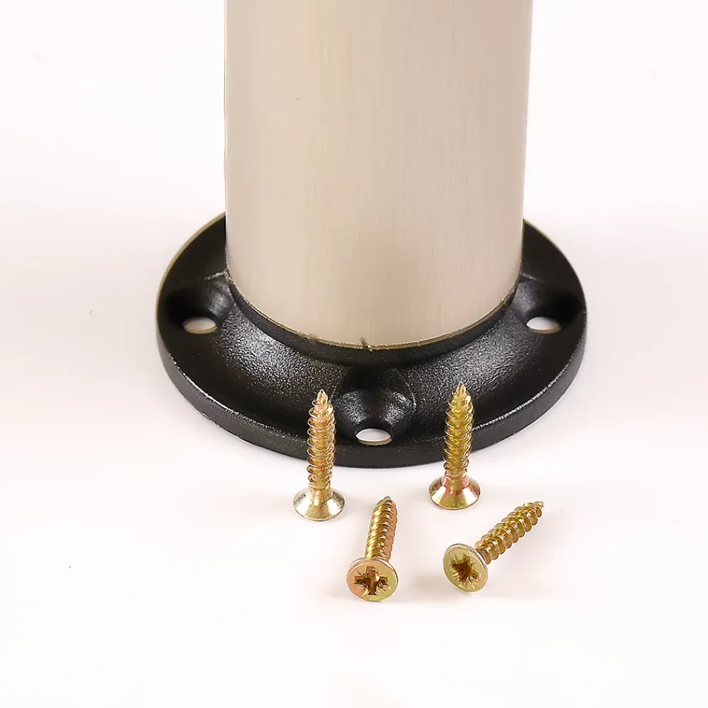 Nesu 4 un. Pied rond pour meuble en aluminium diamètre 40mm hauteur 120mm inox avec régulateur de hauteur supérieur