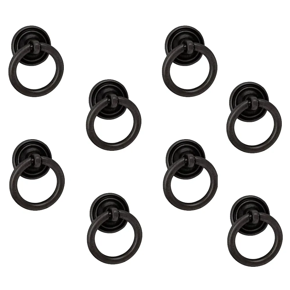 Nesu 8 Un. poignées de meuble anneau noir rouille tiroir classique - diamètre 32MM
