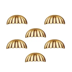 Nesu Poignée De Meuble-6 Un. poignées de meuble coquille en laiton vieilli pour porte cuisine - entraxe 64MM