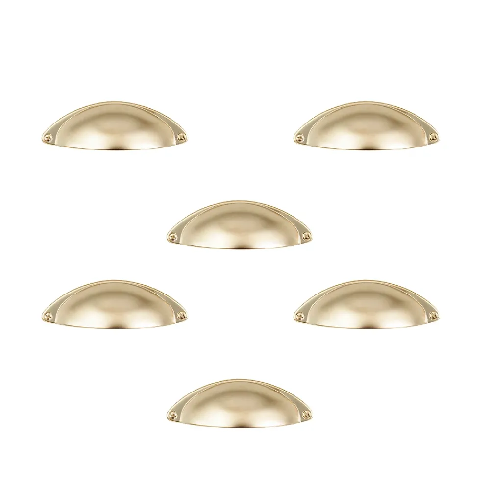 Nesu 6 Un. poignées de meuble coquille en nickel mat pour porte et cuisine - entraxe 32MM