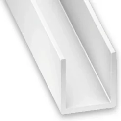 U PVC blanc 10 x 12 x 10 mm. Ep. 1 mm. Int. 10 mm. Longueur 2 m