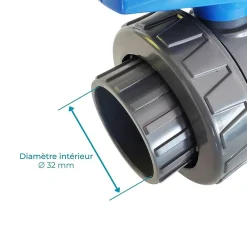 Fitt Vanne D'Arrêt-Vanne Interplast 32mm à coller double union démontable 3,2cm 32 mm PN16 PVC PRESSION Piscine