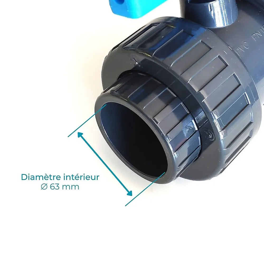 Sorodist Vanne PLIMEX Pvc pression à coller diamètre intérieur 63mm 6,3cm 63 mm