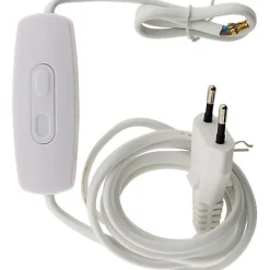 Interrupteur Et Variateur De Lampe-Variateur pour LED de 1 à 50 W précablé avec fiche 6A coloris blanc