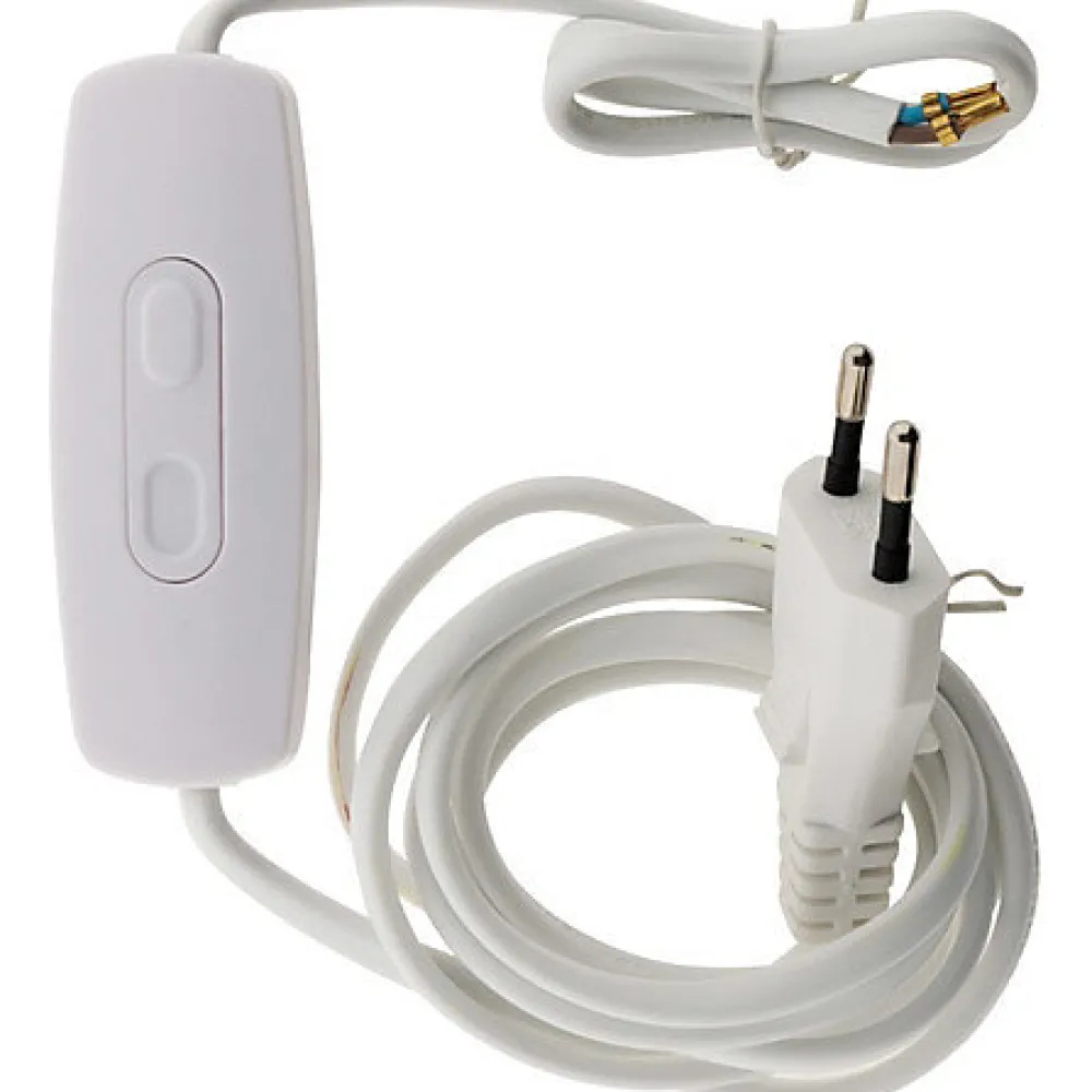 Interrupteur Et Variateur De Lampe-Variateur pour LED de 1 à 50 W précablé avec fiche 6A coloris blanc