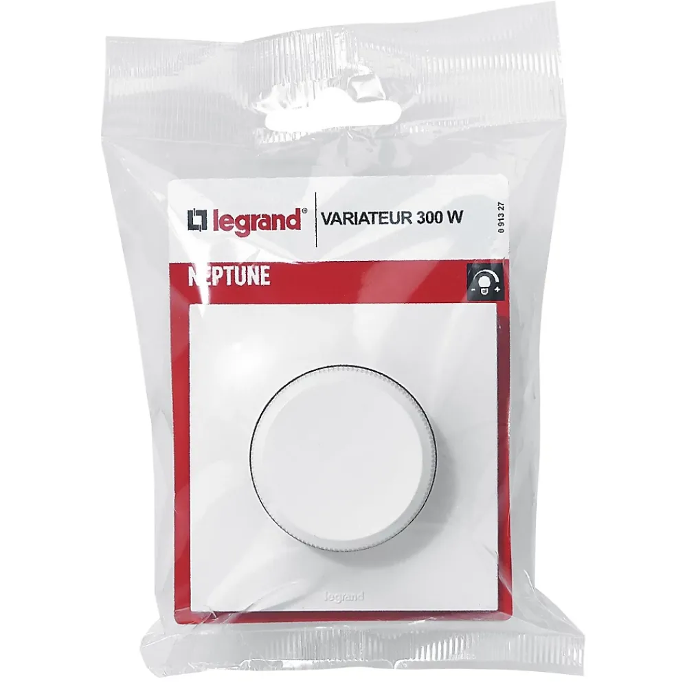 Legrand Variateur rotatif Neptune plastique brillant blanc