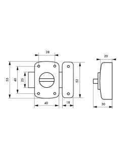 SP Verrou automatique pour porte d'ameublement, 40mm, bronze -