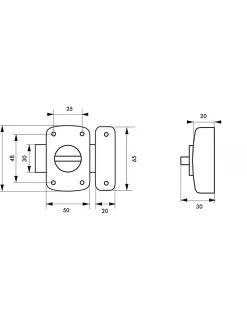 Thirard Serrure De Meuble|Serrure De Meuble-Verrou à bouton Alouette pour porte intérieure, 50mm, acier, chromé brillant -