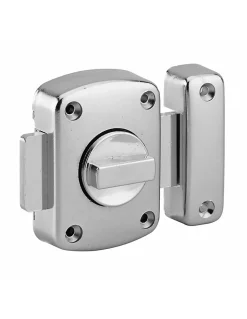 Thirard Verrou De Porte-Verrou à bouton Alouette pour porte intérieure, 50mm, acier, époxy argent -