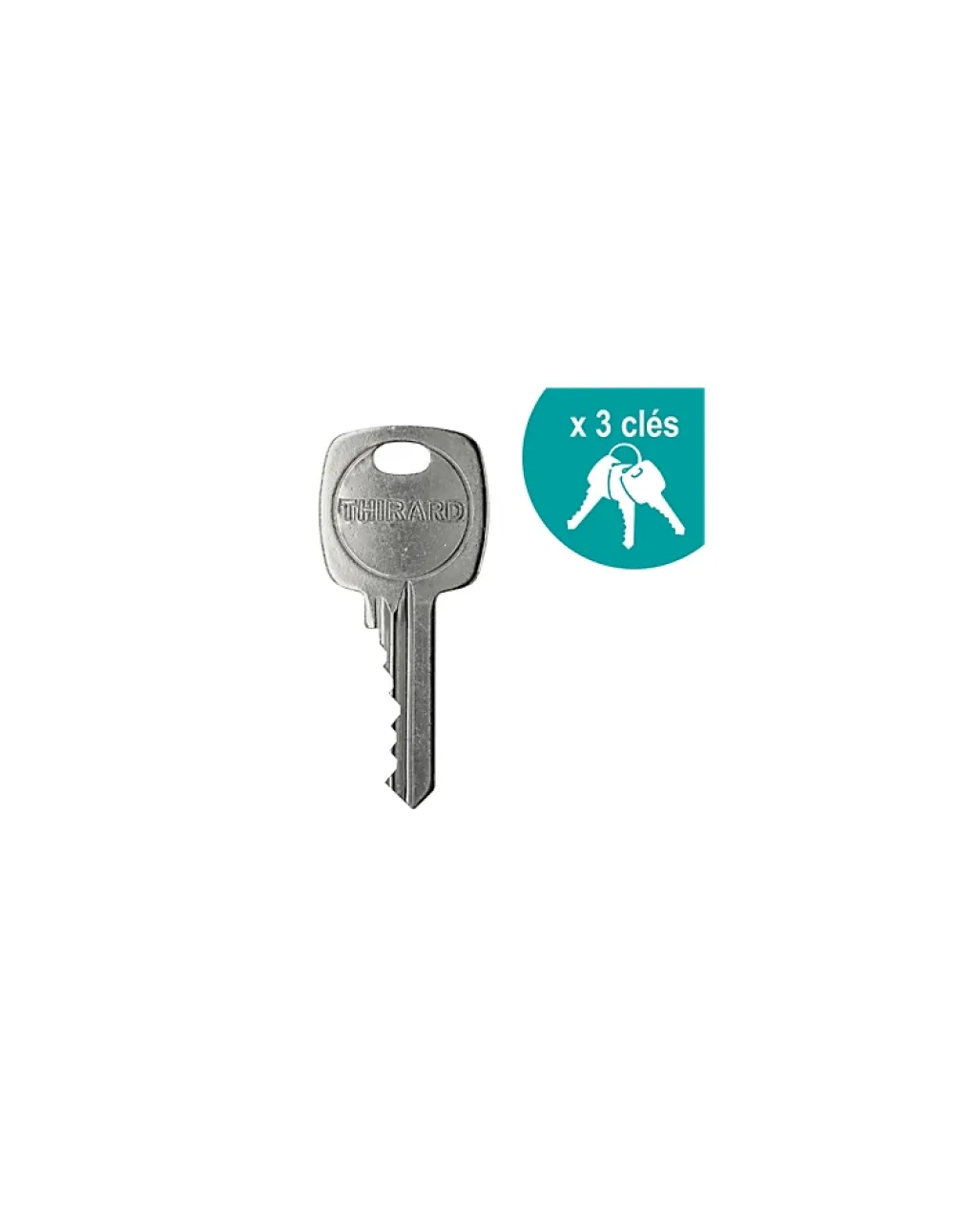Thirard Verrou De Porte-Verrou à bouton Corvette pour porte d'entrée, cylindre 30mm, acier, 3 clés, époxy bronze -