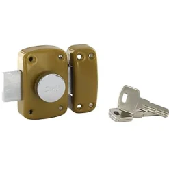 Diall Verrou bouton et cylindre Ø23 x 45 mm coffre embouti 90 x 60 mm réversible