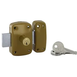 Diall Verrou bouton et double cylindre Ø21 x 45 mm coffre embouti 90 x 60 mm