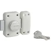 Thirard Verrou à bouton Transit 2 pour porte d'entrée, cylindre 50mm, 4 clés, blanc -