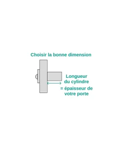 Thirard Verrou à bouton Transit 2 pour porte d'entrée, cylindre 50mm, 4 clés, blanc -