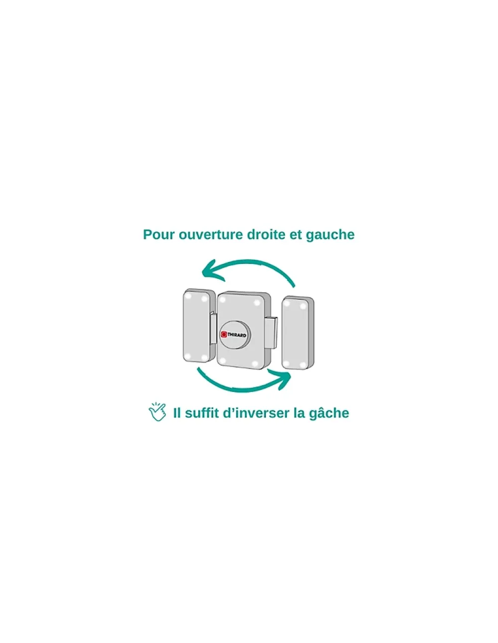 Thirard Verrou à bouton Trident pour porte intérieure, simple entrée, acier, époxy bronze -