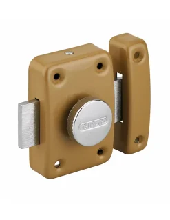 Thirard Verrou à bouton Trident pour porte intérieure, simple entrée, acier, époxy bronze -