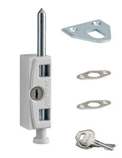 Thirard Verrou Et Loquet De Fenêtre-Verrou à clé pour fenêtre et porte coulissante, blanc, 2 clés -