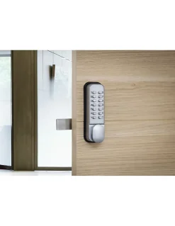 Thirard Verrou De Porte-Verrou à combinaison mécanique en applique pour porte intérieure, 8 chiffres ou lettres, chromé mat -