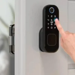 LOCKY Serrure Et Gâche Électrique-Verrou connecté biométrique -3 à empreinte digitale, code, badge et bluetooth