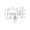 Thirard Serrure De Meuble|Serrure De Meuble-Verrou de box à gland à porte-cadenas en acier zingué - Pêne 12 mm