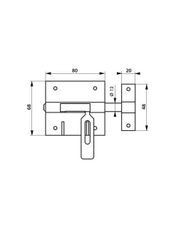 Thirard Serrure De Meuble|Serrure De Meuble-Verrou de box à gland à porte-cadenas en acier zingué - Pêne 12 mm