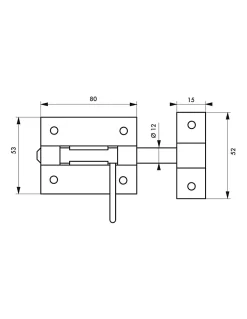 Thirard Verrou de box pour portail, pêne diamètre 12mm -